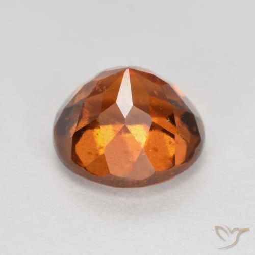 Hessonite Garnet Gemstone in 7 mm (calibrated) Size for Sale, Hessonite Garnet Stone in Medium Orange Color
