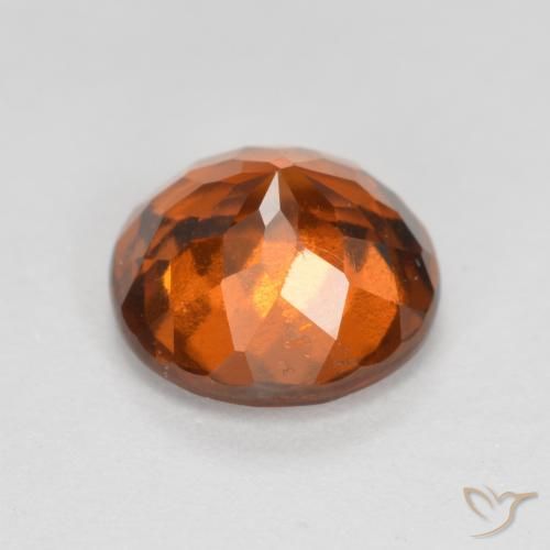 Hessonite Garnet Gemstone in 6.5 mm (calibrated) Size for Sale, Hessonite Garnet Stone in Deep Orange Color