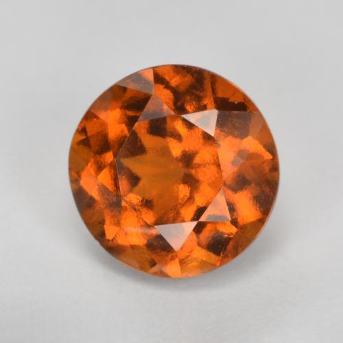 1.71 ct Orange Hessonite Garnet Stone, Natural Hessonite Garnet in Round Facet Shape for Sale
