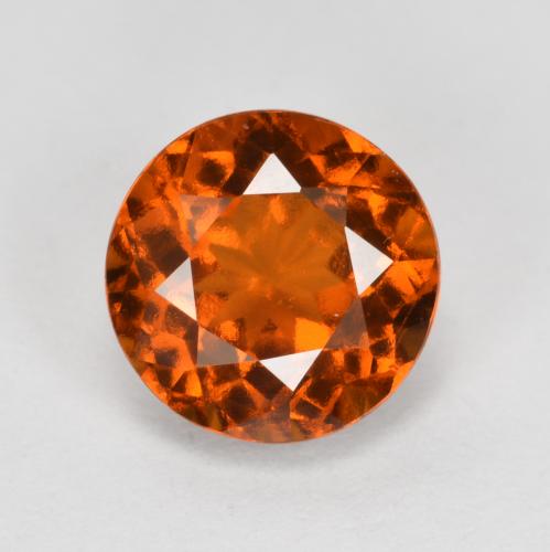 Amber Orange Hessonite Garnet Gem - 1.5ct Round Facet (ID: 563872)