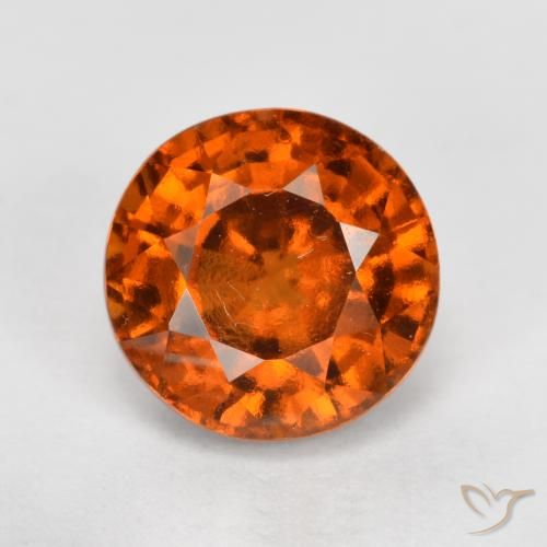 1.72ct Natural Reddish Orange Hessonite Garnet, Round, VVS-VS