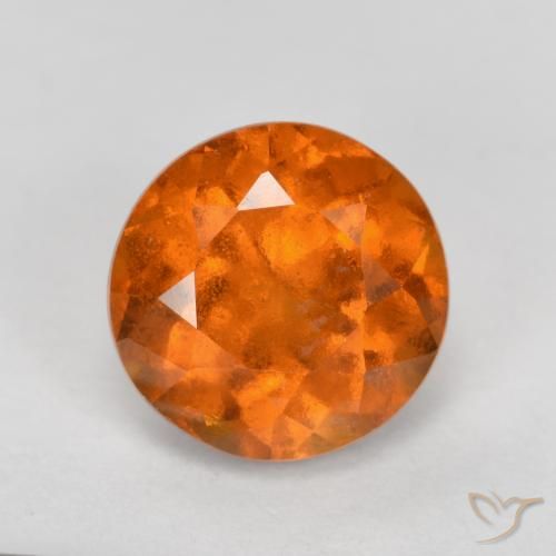 1.69ct Natural Deep Orange Hessonite Garnet, Round, SI