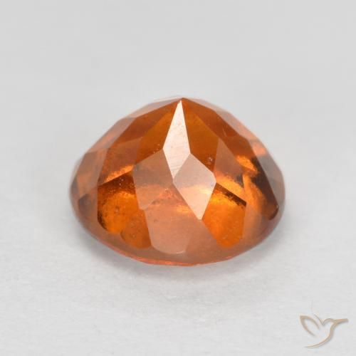 Hessonite Garnet Gemstone in 7 mm (calibrated) Size for Sale, Hessonite Garnet Stone in Deep Orange Color