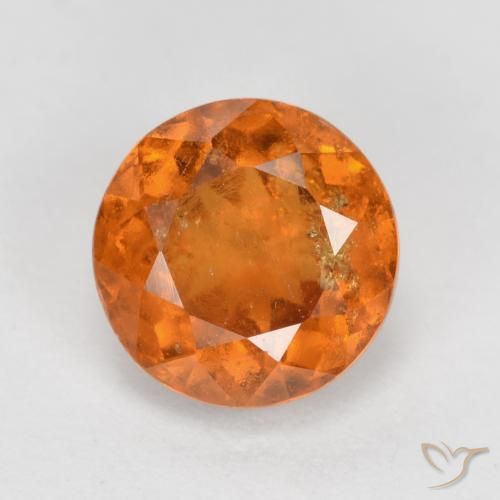 1.79ct Natural Medium Orange Hessonite Garnet, Round, SI