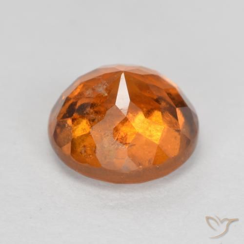 Hessonite Garnet Gemstone in 7 mm (calibrated) Size for Sale, Hessonite Garnet Stone in Medium Orange Color