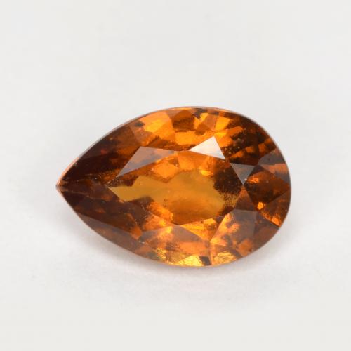 Naranja medio Granate Hesonita Gema - 0.7ct Corte en forma de pera (ID: 564175)