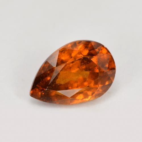 Ámbar naranja Granate Hesonita Gema - 0.9ct Corte en forma de pera (ID: 564179)