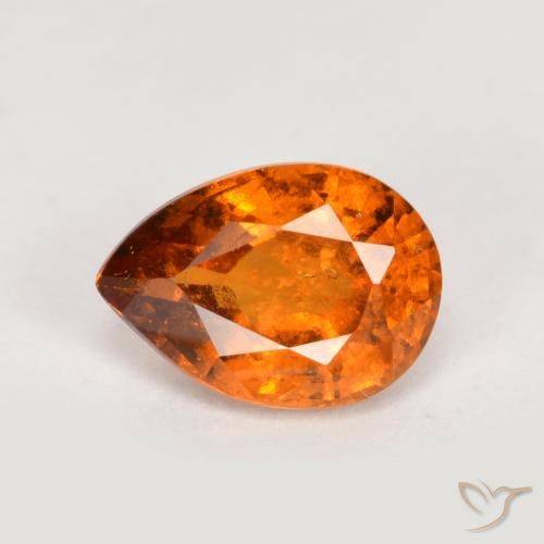 Темно-оранжевый Гранат Гессонит Камень - 0.9ct Фасетная Груша (ID: 564181)