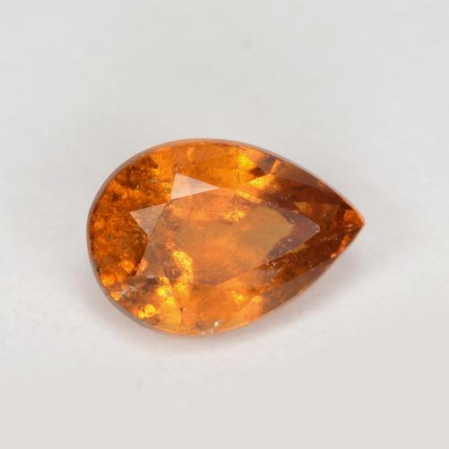 0.78 ct Orange Hessonite Garnet Stone, Natural Hessonite Garnet in Pear Facet Shape for Sale