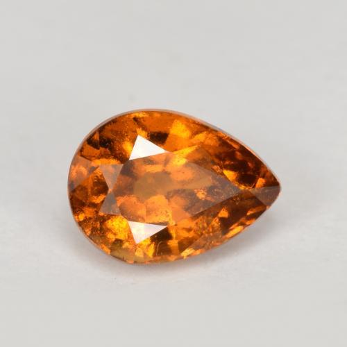 0.90 ct Orange Hessonite Garnet Stone, Natural Hessonite Garnet in Pear Facet Shape for Sale