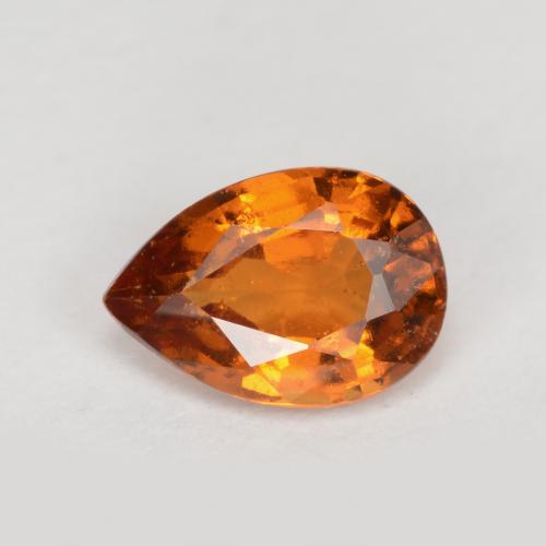 Medium-Dark Orange Гранат Гессонит Камень - 0.7ct Фасетная Груша (ID: 564184)