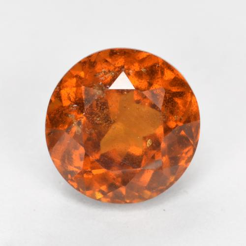 Medium Orange Hessonit-Granat Edelstein - 2.1ct Rund Facettenschliff (ID: 564373)