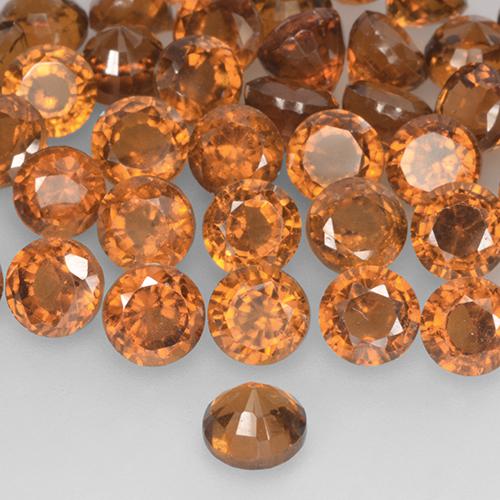 Hessonite Garnet Gemstone in 5.3 mm Size for Sale, Hessonite Garnet Stone in Deep Orange Color