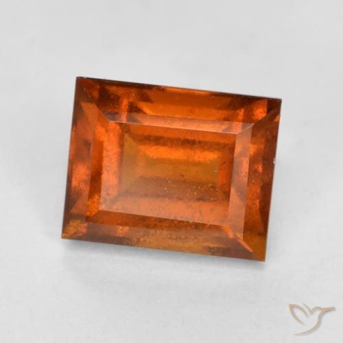 2.01 ct Orange Hessonite Garnet Stone, Natural Hessonite Garnet in Baguette Facet Shape for Sale
