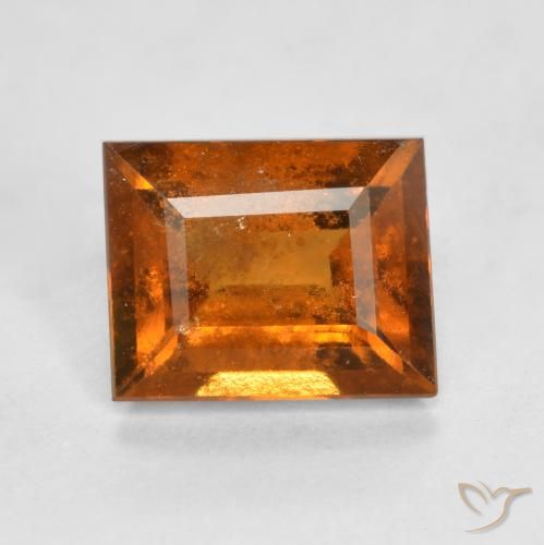 1.58ct Natural Deep Orange Hessonite Garnet, Baguette, SI