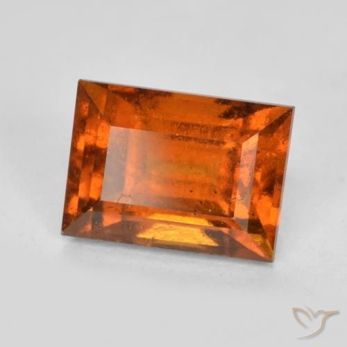 2.10 ct Orange Hessonite Garnet Stone, Natural Hessonite Garnet in Baguette Facet Shape for Sale