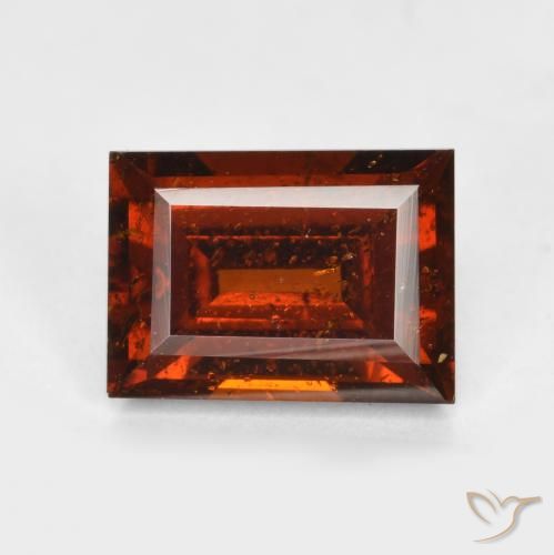 Deep Red Hessonite Garnet Gem - 2.3ct Baguette Facet (ID: 565357)