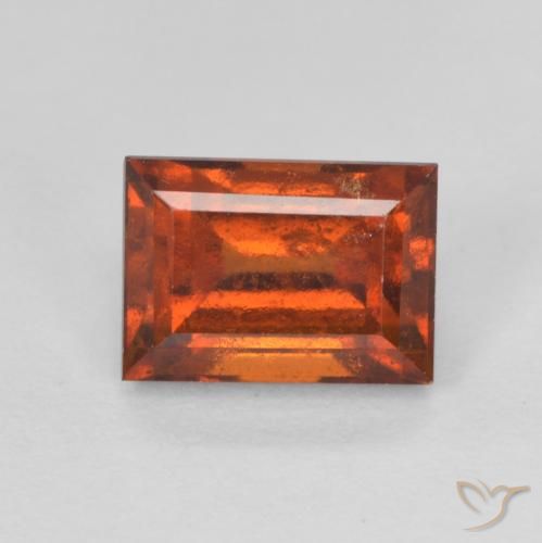 2.13ct Natural Medium Dark-Orange Hessonite Garnet, Baguette, VS-SI