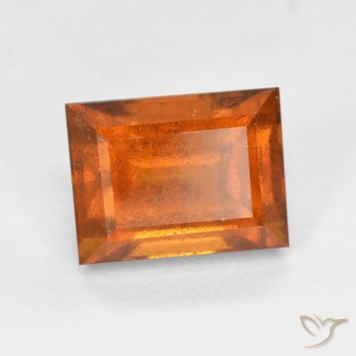 2.15 ct Orange Hessonite Garnet Stone, Natural Hessonite Garnet in Baguette Facet Shape for Sale
