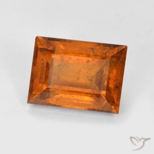 2.44 ct Orange Hessonite Garnet Stone, Natural Hessonite Garnet in Baguette Facet Shape for Sale