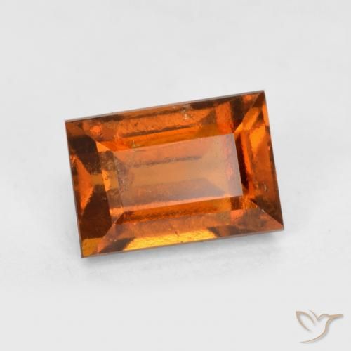 1.22 ct Orange Hessonite Garnet Stone, Natural Hessonite Garnet in Baguette Facet Shape for Sale