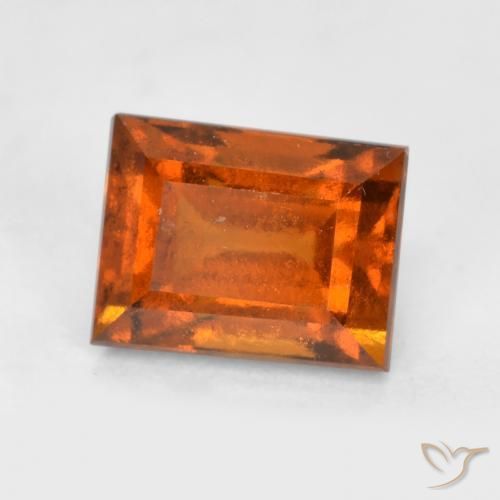1.29 ct Orange Hessonite Garnet Stone, Natural Hessonite Garnet in Baguette Facet Shape for Sale