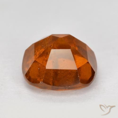 Hessonite Garnet Gemstone in 7.3 x 7.3 mm Size for Sale, Hessonite Garnet Stone in Amber Orange Color
