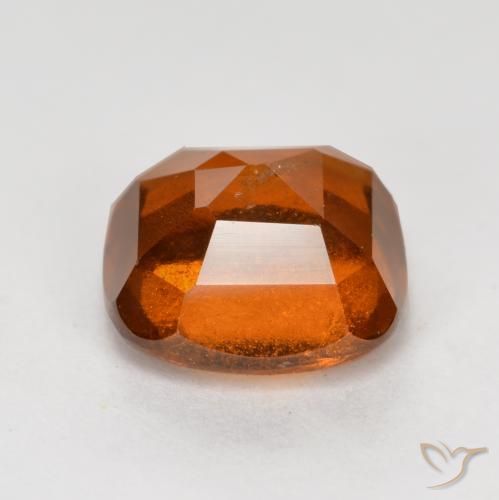 Hessonite Garnet Gemstone in 7 x 7 mm (calibrated) Size for Sale, Hessonite Garnet Stone in Medium-Dark Orange Color