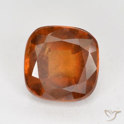 1.96 ct Orange Hessonite Garnet Stone, Natural Hessonite Garnet in Cushion-Cut Shape for Sale