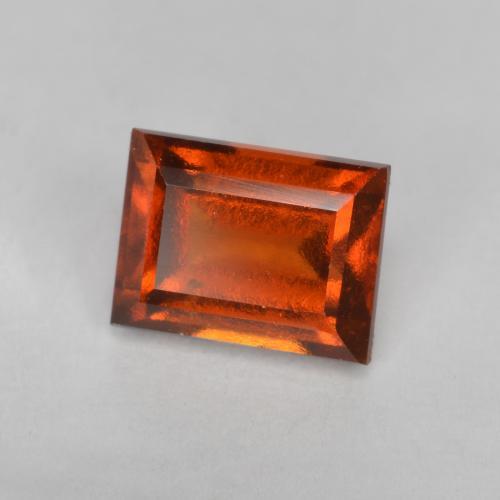 Dark Orange Hessonite Garnet Gem - 1ct Baguette Facet (ID: 565671)