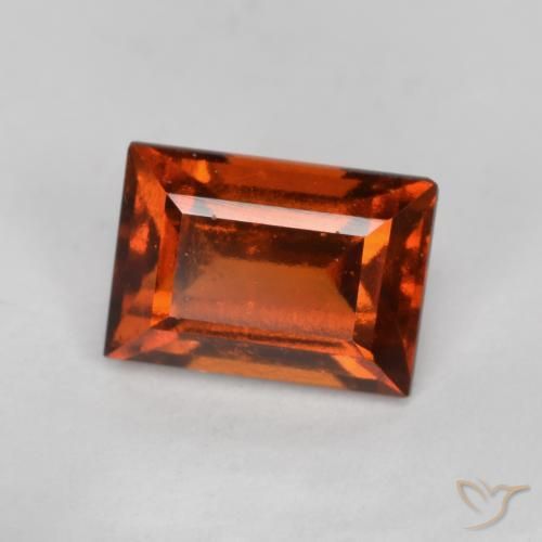 1.07 ct Orange Hessonite Garnet Stone, Natural Hessonite Garnet in Baguette Facet Shape for Sale