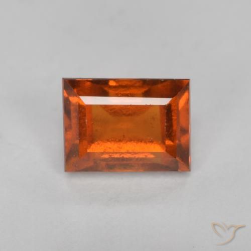 0.93 ct Orange Hessonite Garnet Stone, Natural Hessonite Garnet in Baguette Facet Shape for Sale