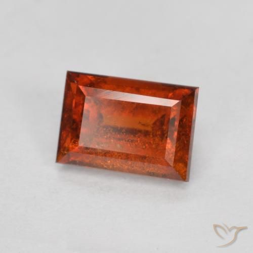 1.02ct Natural Deep Orange Hessonite Garnet, Baguette, VS