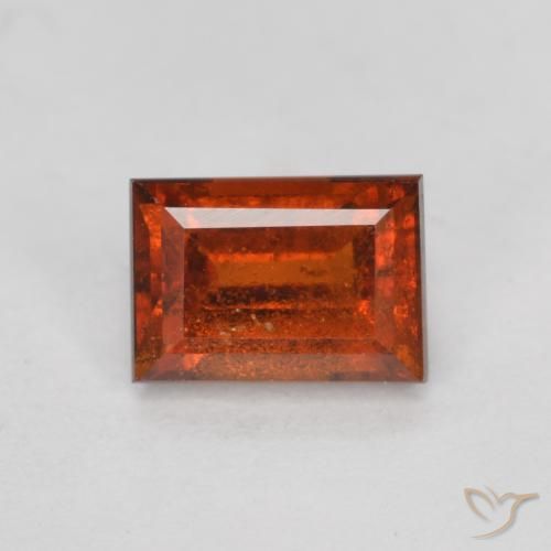 1.02 ct Orange Hessonite Garnet Stone, Natural Hessonite Garnet in Baguette Facet Shape for Sale