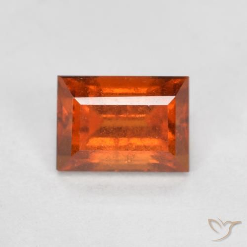 1.07 ct Orange Hessonite Garnet Stone, Natural Hessonite Garnet in Baguette Facet Shape for Sale