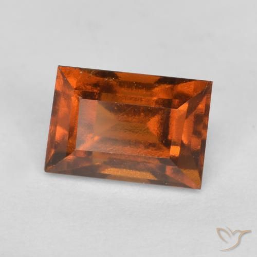 1.09 ct Orange Hessonite Garnet Stone, Natural Hessonite Garnet in Baguette Facet Shape for Sale