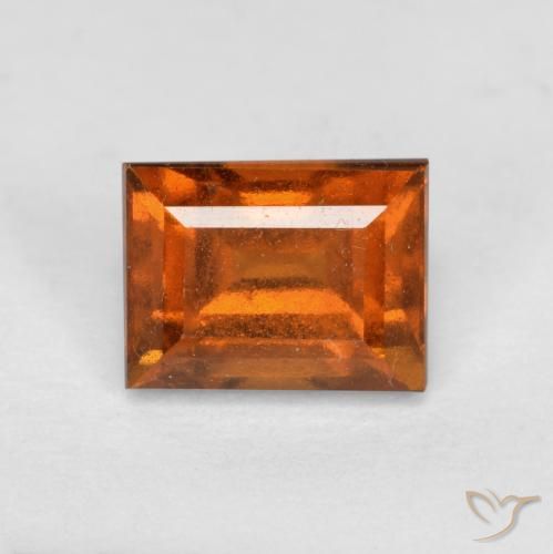 1.01ct Natural Medium Orange Hessonite Garnet, Baguette, VS