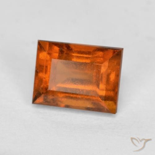 1.01 ct Orange Hessonite Garnet Stone, Natural Hessonite Garnet in Baguette Facet Shape for Sale