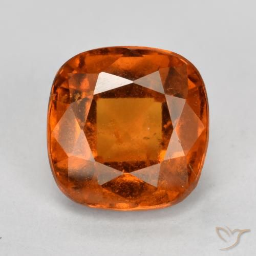 2.05ct Natural Reddish Orange Hessonite Garnet, Cushion, VS-SI