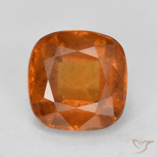 2.06ct Natural Deep Orange Hessonite Garnet, Cushion, VS-SI