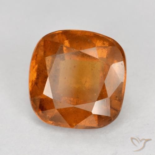 2.06 ct Orange Hessonite Garnet Stone, Natural Hessonite Garnet in Cushion-Cut Shape for Sale