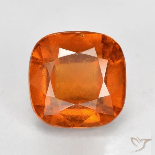 2.03ct Natural Fire Orange Hessonite Garnet, Cushion, VS-SI