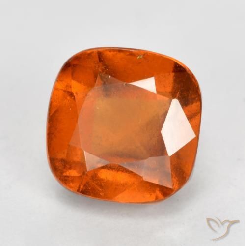 2.03 ct Orange Hessonite Garnet Stone, Natural Hessonite Garnet in Cushion-Cut Shape for Sale