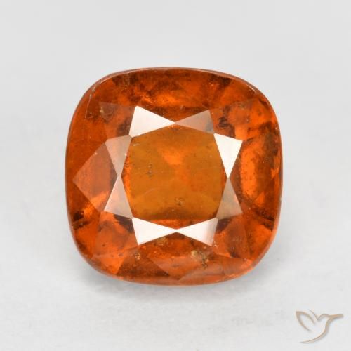 2.05ct Natural Reddish Orange Hessonite Garnet, Cushion, VS-SI