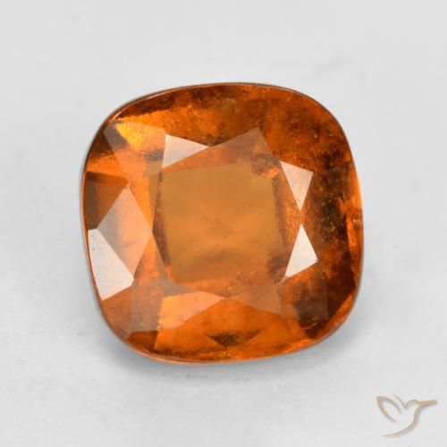 2.10ct Natural Deep Orange Hessonite Garnet, Cushion, VS-SI