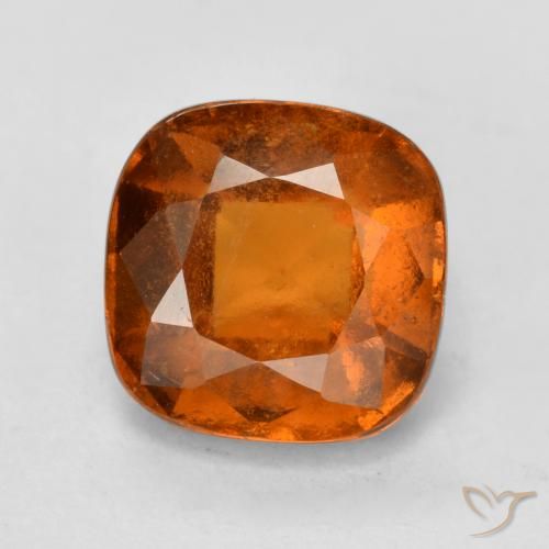 2.10 ct Orange Hessonite Garnet Stone, Natural Hessonite Garnet in Cushion-Cut Shape for Sale