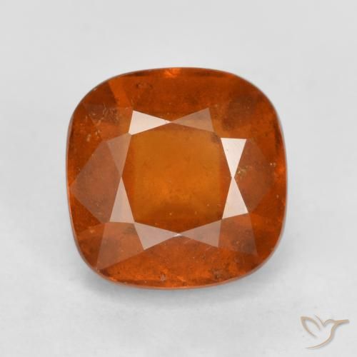 2.12ct Natural Fire Orange Hessonite Garnet, Cushion, VS-SI