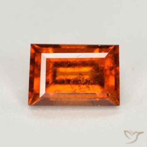 1.09ct Natural Reddish Orange Hessonite Garnet, Baguette, VS