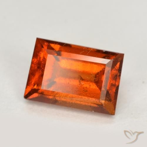1.09 ct Orange Hessonite Garnet Stone, Natural Hessonite Garnet in Baguette Facet Shape for Sale