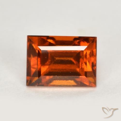 rötlich-orange Hessonit-Granat Edelstein - 1.2ct Baquette Schliff (ID: 566202)